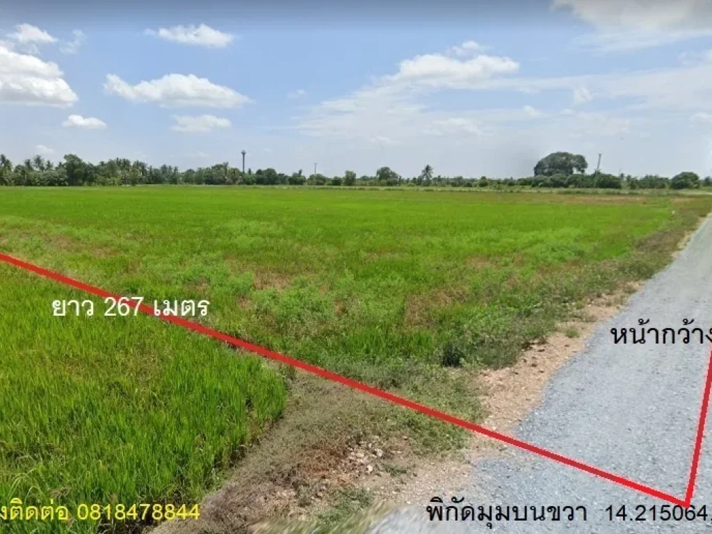 ขายที่ดินแปลงสวย ทำเลดี 10 ไร่ ราคา 5500000 บาท Land for sale 16000 square meters at Ayutthaya province