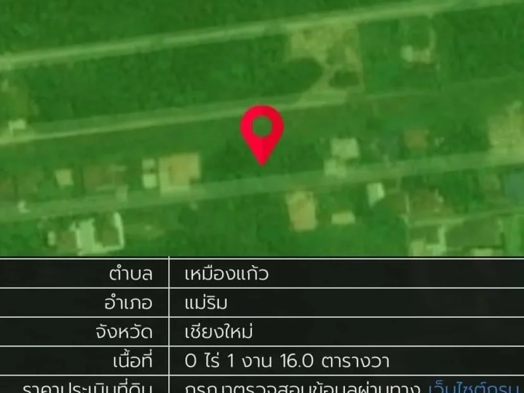 ขายที่ดินเหมืองแก้ว 116 ตรว ใกล้โรงพยาบาลสันทราย อแม่ริม เชียงใหม่