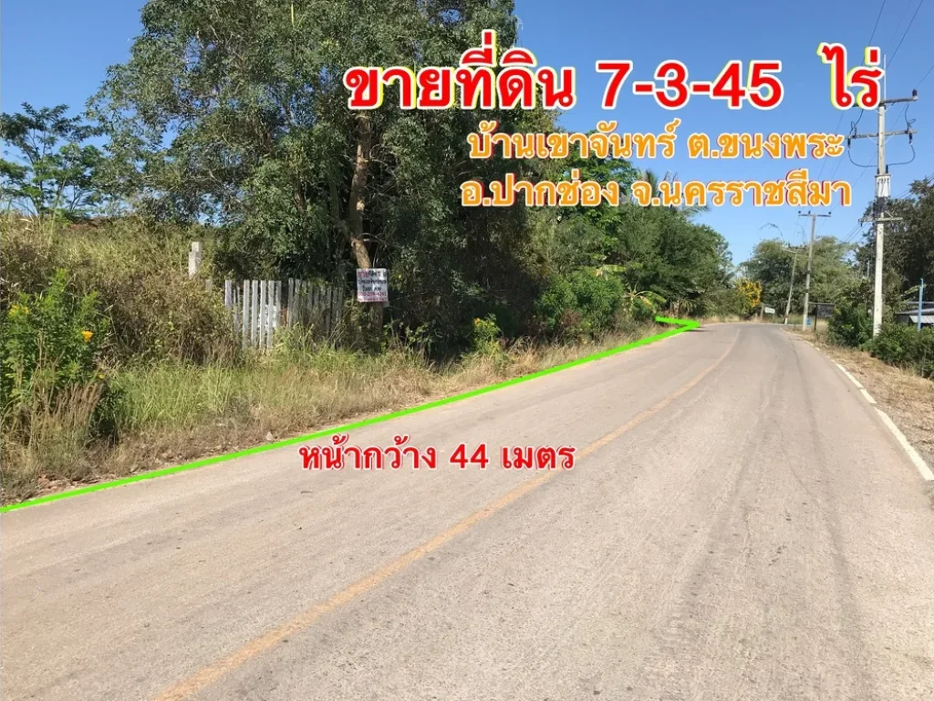 ที่ดิน 7 ไร่ บ้านเขาจันทร์ ตขนงพระ อปากช่อง จนครราชสีมา