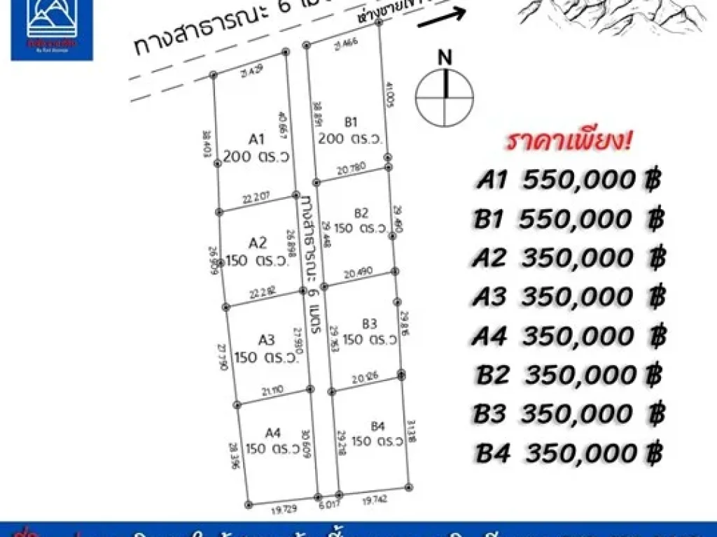 รวมกันซื้อที่ดินแปลงใหญ่ แล้วแบ่งแยกแปลงย่อย โครงการบ้านปี้วิวล์เพส1 ติดชายเขาวิวเทพ ใกล้ถนน4เลน 200 เมตร เริ่มต้น 150 ตารางวา