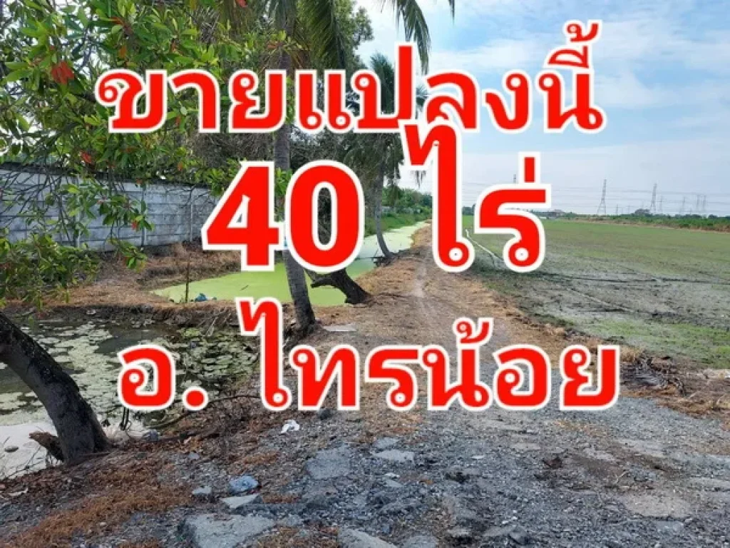 ขายที่ดิน 40 ไร่ ติดถนน นบ 3008 อ ไทรน้อย นนทบุรี