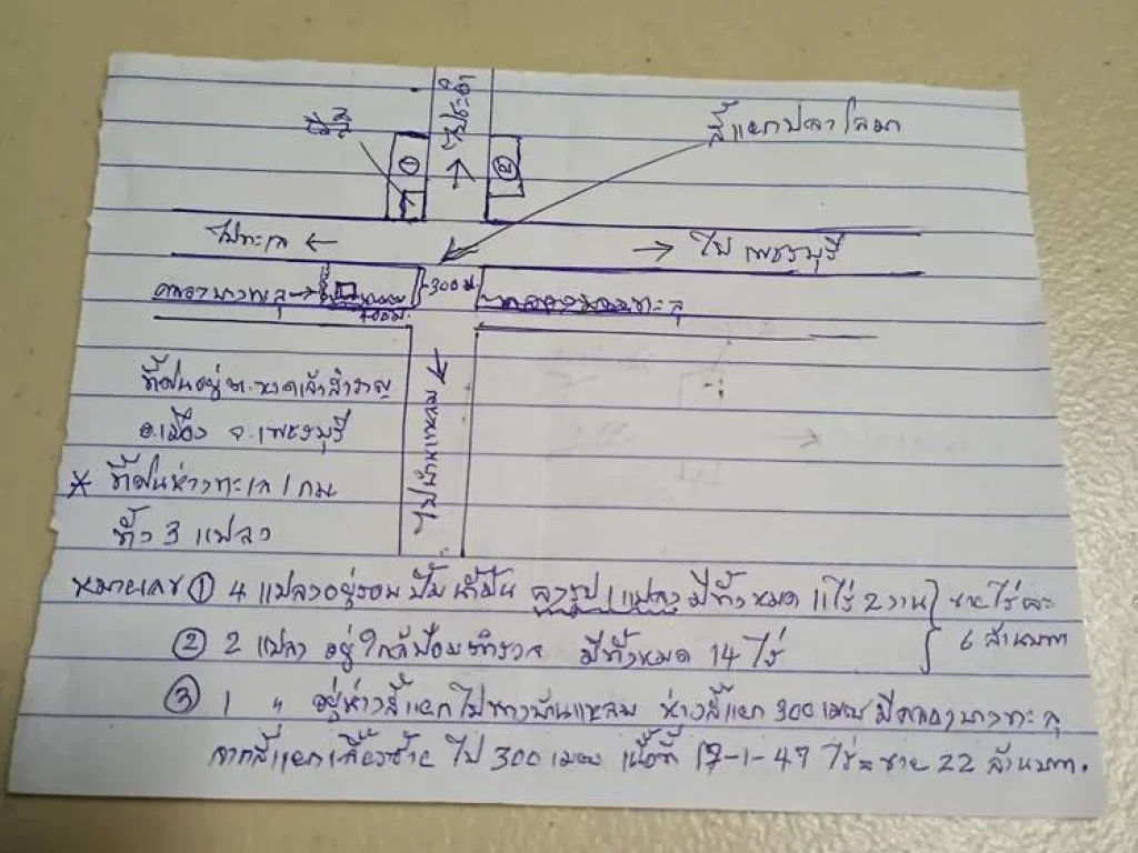 ขายที่ดิน 25 ไร่ แถวสี่แยกปลาโลมา หาดเจ้าสำราญ เพชรบุรี