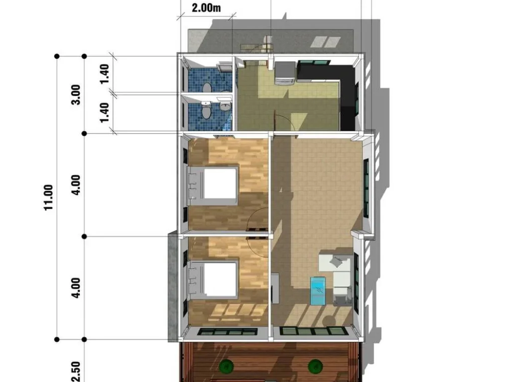 ขายบ้านเดี่ยวชั้นเดียว 2 ห้องนอน 2 ห้องน้ำ สไตล์โมเดิร์น