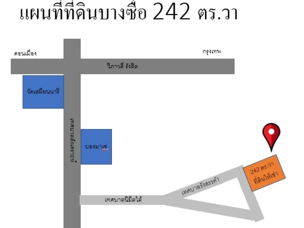 ที่ดินให้เช่า ระยะยาว ในหมู่บ้านประชานิเวศน์ 1 หลังบองมาเช่ บางซื่อ