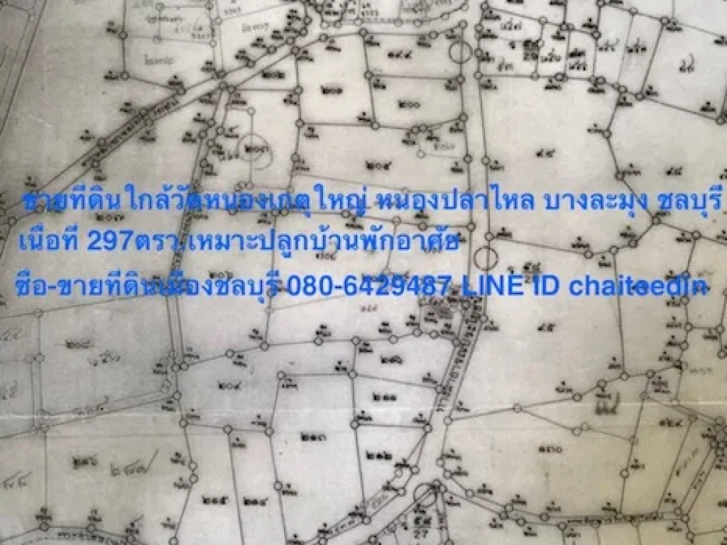 ขายที่ดินหนองปลาไหล ใกล้วัดหนองเกตุใหญ่ เนื้อที่ 297ตรวเหมาะปลูกบ้านพักอาศัย