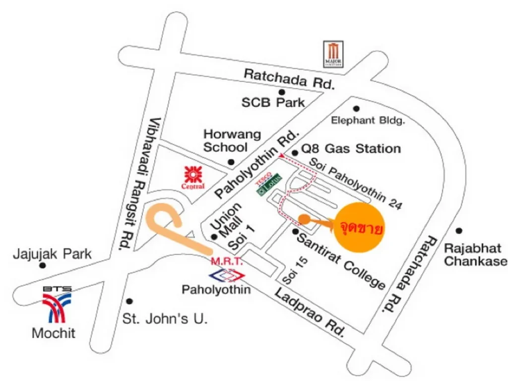 ขายด่วน ทาวน์เฮ้าส์ 3 ชั้น 19 ตรว ซอยพหลฯ 24 ใกล้MRT รถไฟฟ้า ห้าแยกลาดพร้าว