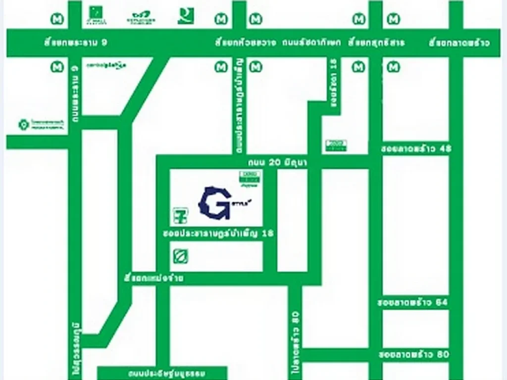 G Style Condo ห้อง 30 ตรม ชั้น7 ใกล้รถไฟฟ้า MRTห้วยขวาง