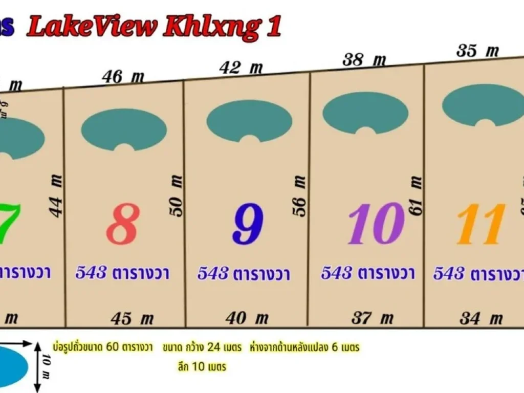 ขายที่ดินเปล่าองครักษ์ 11 แปลง เนื้อที่ 1-2-0 ไร่แปลง โครงการจัดสรรที่ดินเชิงเกษตร LakeView Khlxng 1 คลอง 1 นครนายก