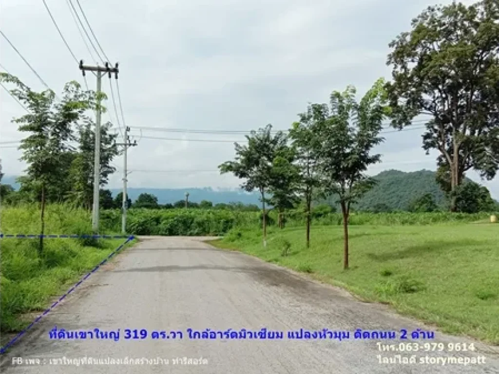 ที่ดินเขาใหญ่แปลงมุม 319 ตรวา ใกล้อาร์ตมิวเซียม ตหมูสี ที่ดินมีถมดินเพิ่มสูงเป็นเนิน สร้างบ้านอยู่อาศัยได้เลย