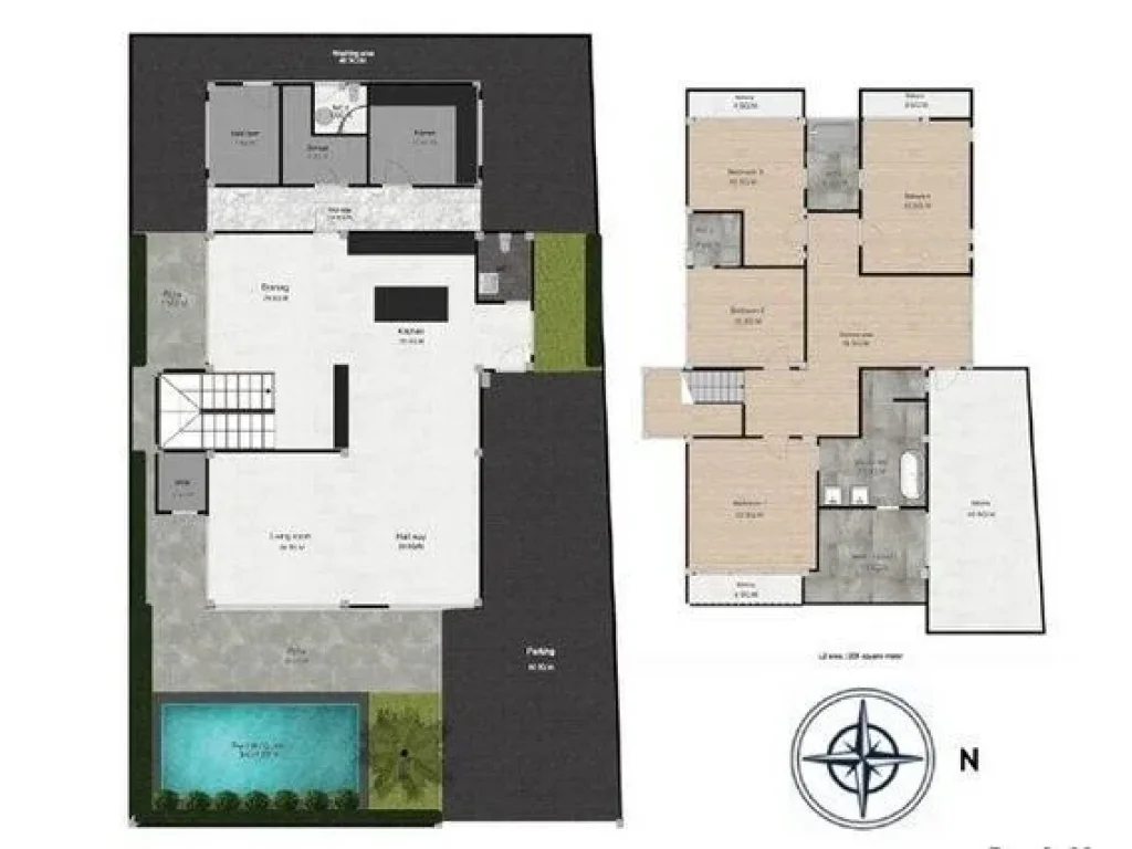 ขายบ้านเดี่ยว 2ชั้น สไตล์โมเดริน มีสระว่ายน้ำ ย่านสุขุมวิท 65