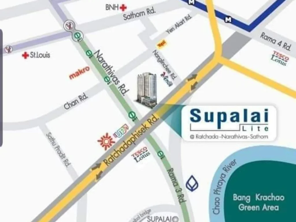 ให้เช่าคอนโด Supalai Lite นราธิวาส-สาทร ใกล้เซ้นทรัล พระราม 3