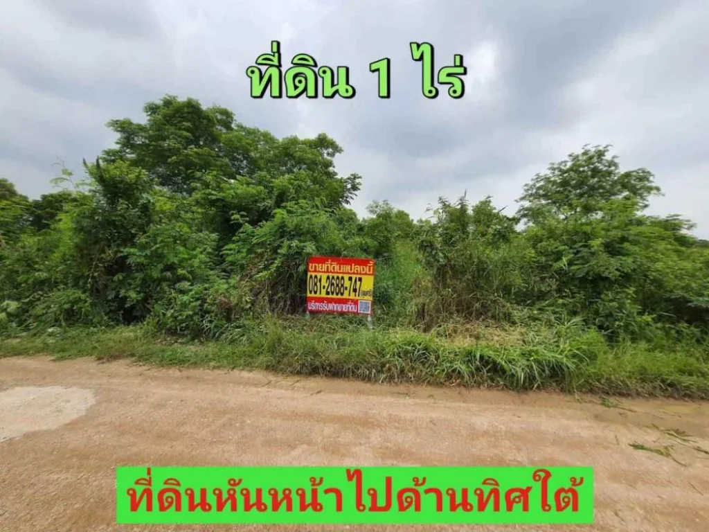 ขายที่ดิน 1 ไร่ ราคาถูกเหมาะลงทุน ซอยเอราวัณ 36 อคลองหลวง จปทุมธานี