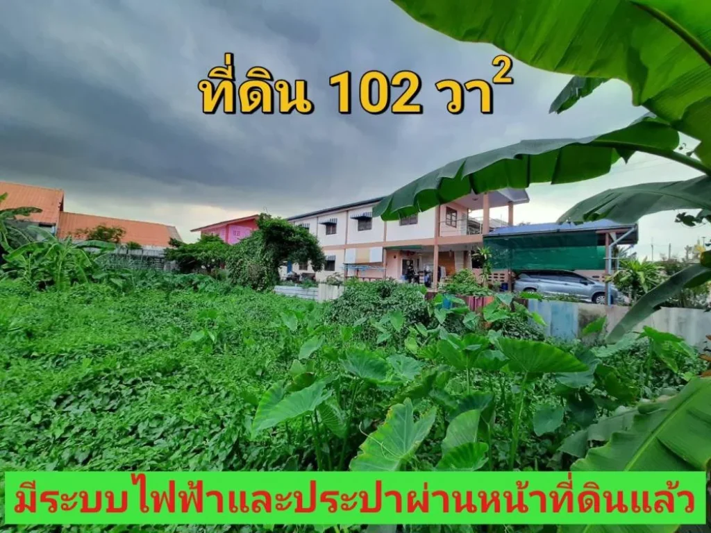 ขายที่ดินคลองสาม 102 ตารางวา ติดถนนคอนกรีตสาธารณะ เหมาะสร้างบ้าน อคลองหลวง จปทุมธานี