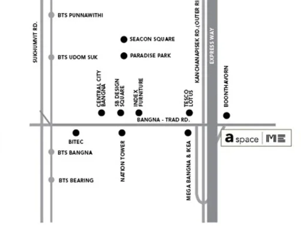 ให้เช่า คอนโด A Space Me Bangna เอ สเปซ มี บางนา ตรงข้าม IKEA ติดถนนวงแหวน-กาญจนา ใกล้ทางด่วนบางนา-ตราด