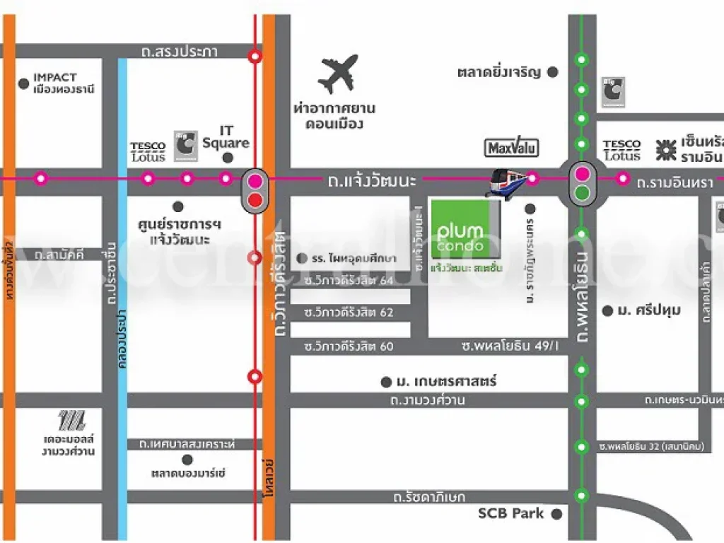 ขายเช่า คอนโด 23 ตรม พลัม คอนโด แจ้งวัฒนะ สเตชั่น เฟส 2 Plum Condo Chaengwattana Station Phase 2 อาคาร E ชั้น 5 ห้องมุม