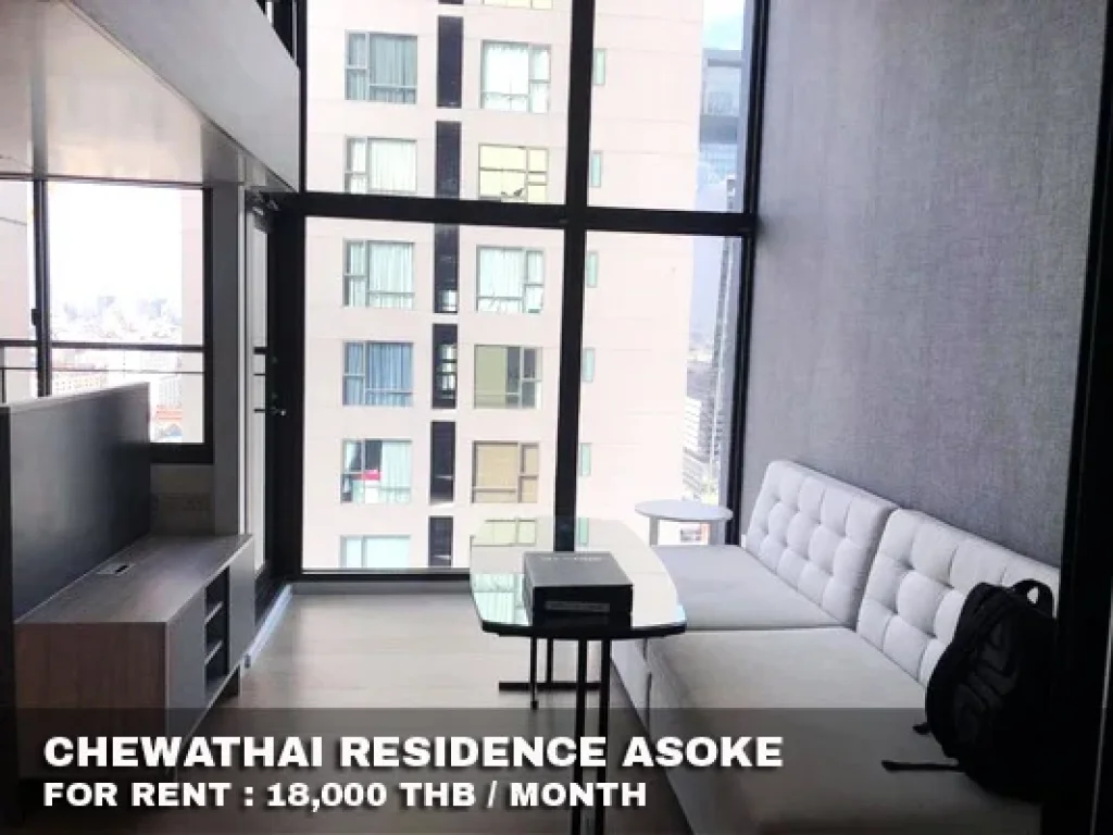 เช่า FOR RENT CHEWATHAI RESIDENCE ASOKE 1 bedroom Duplex 37 Sqm18000 CLOSE MRT RAMA 9