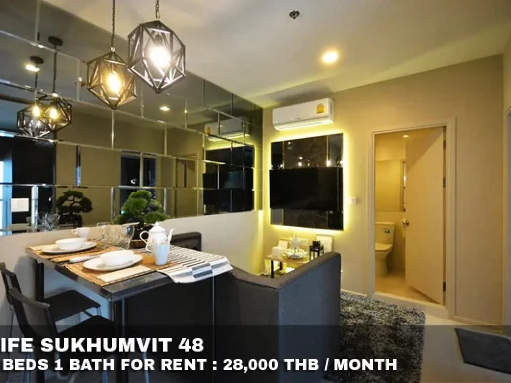 เช่า FOR RENT LIFE SUKHUMVIT 48 2 beds 1 bath 40 Sqm28000 CLOSE BTS PHRAKANONG