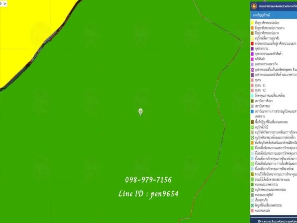 ขายที่ดิน 20 ไร่ ด้านหน้าติดถนน2เลน ด้านหลังติดคลองบางกระเทียม พื้นที่สีเขียว