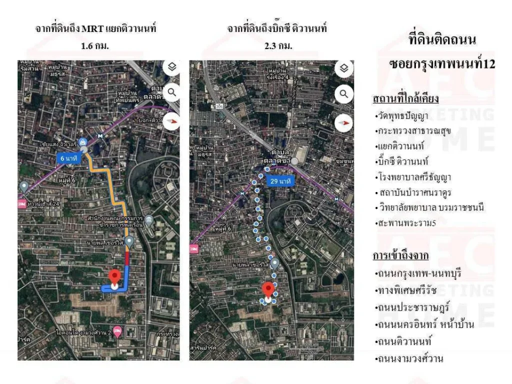 ขายที่ดินเปล่า 160 ตารางวา ซอยกรุงเทพนนท์12