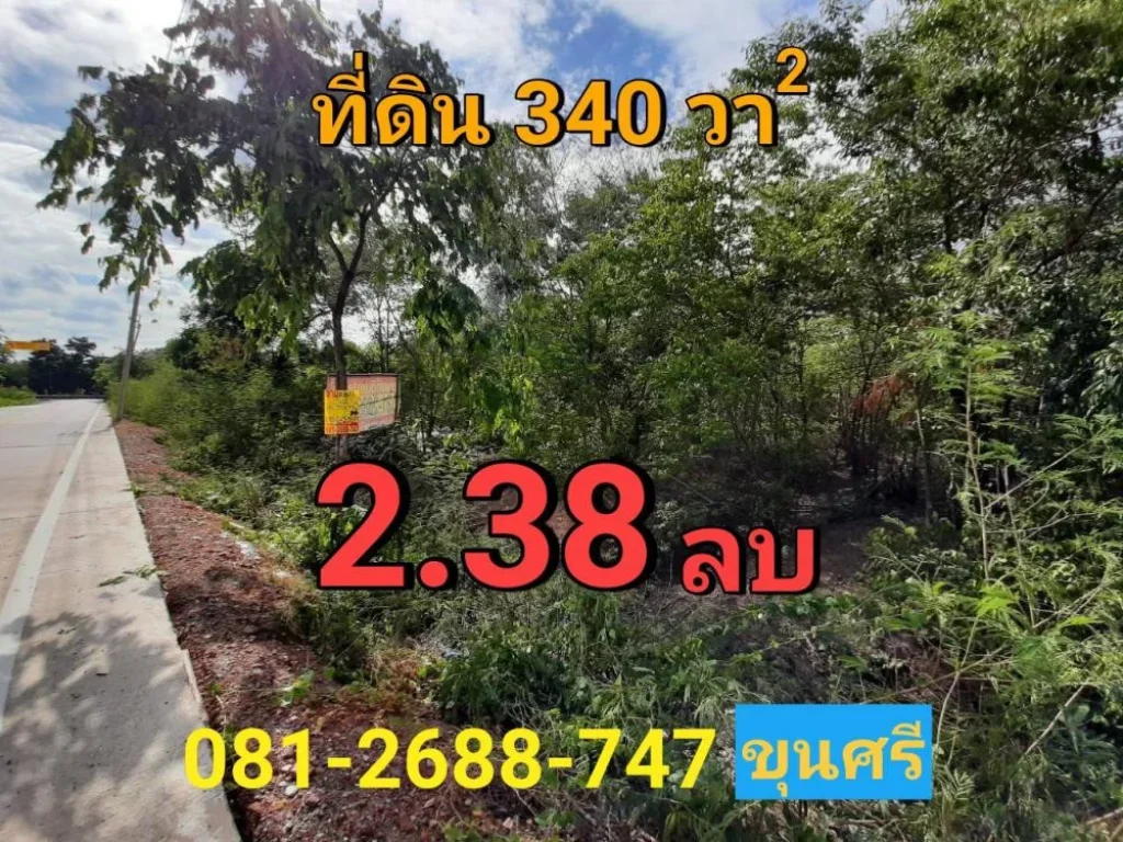 ขายที่ดินราษฎร์นิยม 340 ตารางวา แปลงมุม ติดถนนคอนกรีตสาธารณะ อไทรน้อย จนนทบุรี