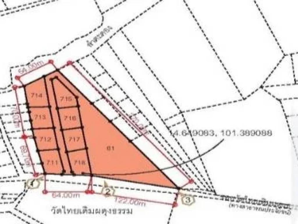 ที่ดินเปล่าเนื้อที่ 10 ไร่ 2 งาน 78 ตารางวา หน้ากว้างติดซอยวัดไทยเดิมผดุงธรรม 200 เมตร