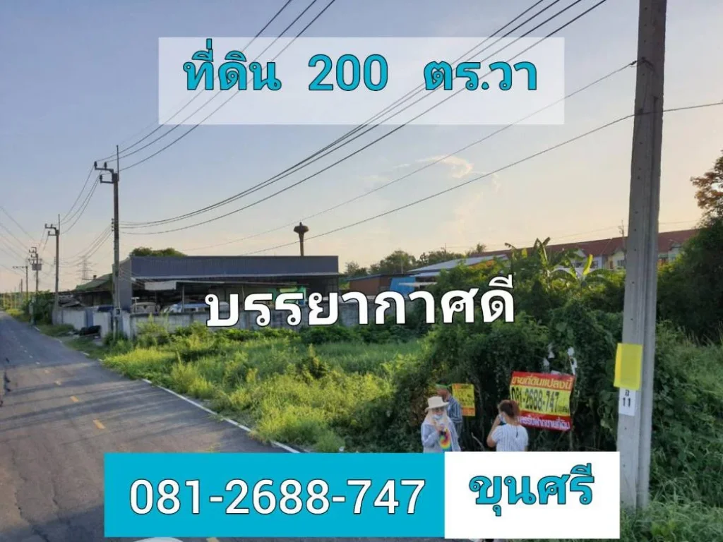 ขายที่ดินติดถนนลาดยาง 200 ตารางวา ถนน บางกรวย-ไทรน้อย อำเภอไทรน้อย จังหวัดนนทบุรี