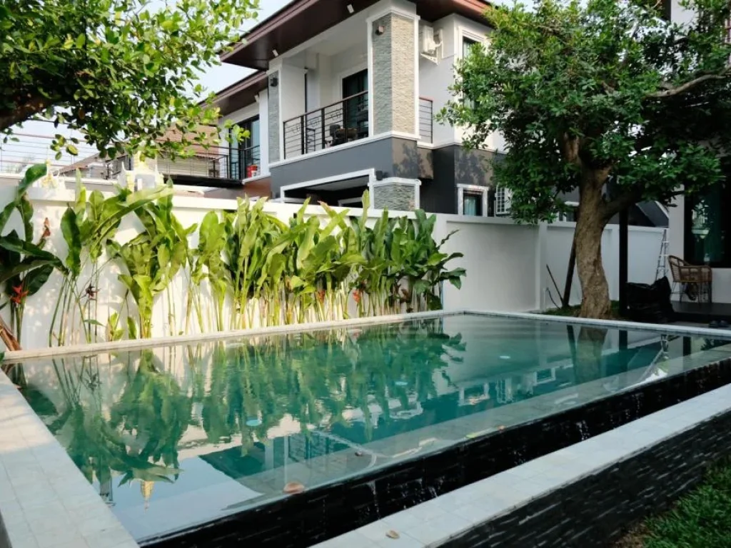 Pool Villa Modern Luxury บ้านเดี่ยว หลังใหม่ โครงการใกล้เมือง วงแหวนรอบสอง ใกล้ตลาดมีโชค หนองจ๊อม สันทราย