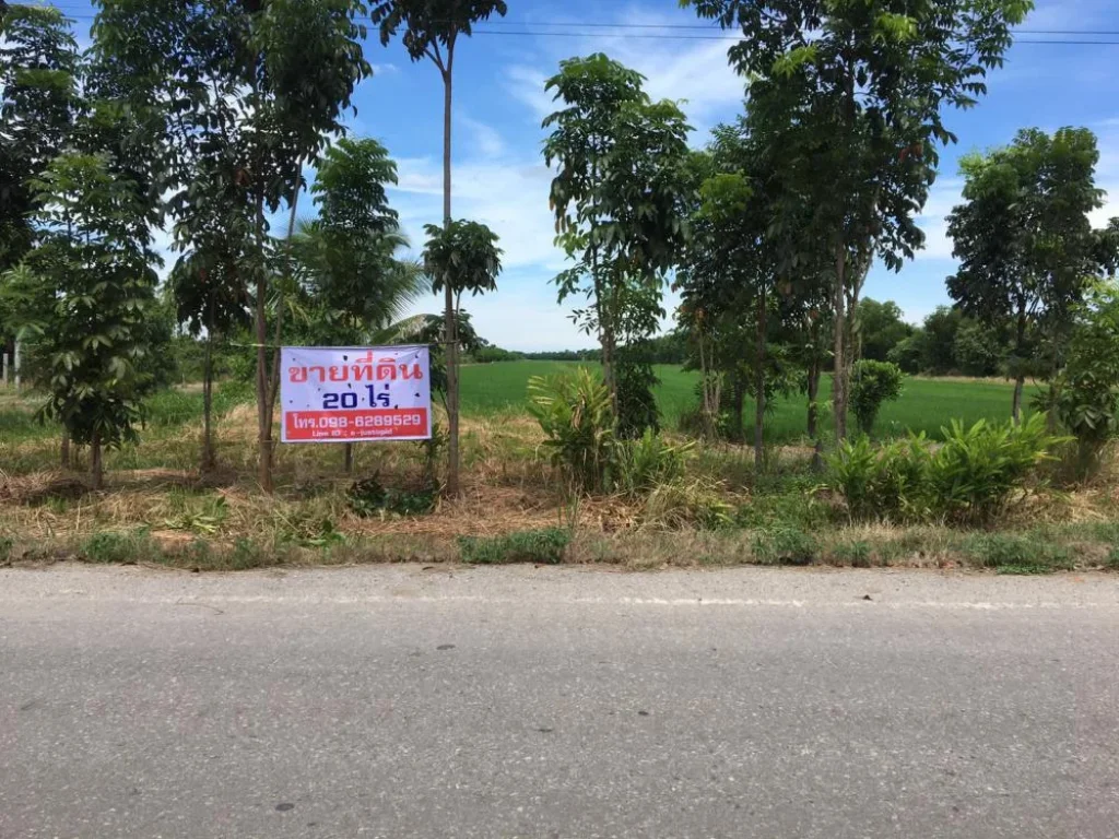 ขายที่ดิน 20 ไร่ ติดถนนคลองชลประทาน เจ้าของขายเอง