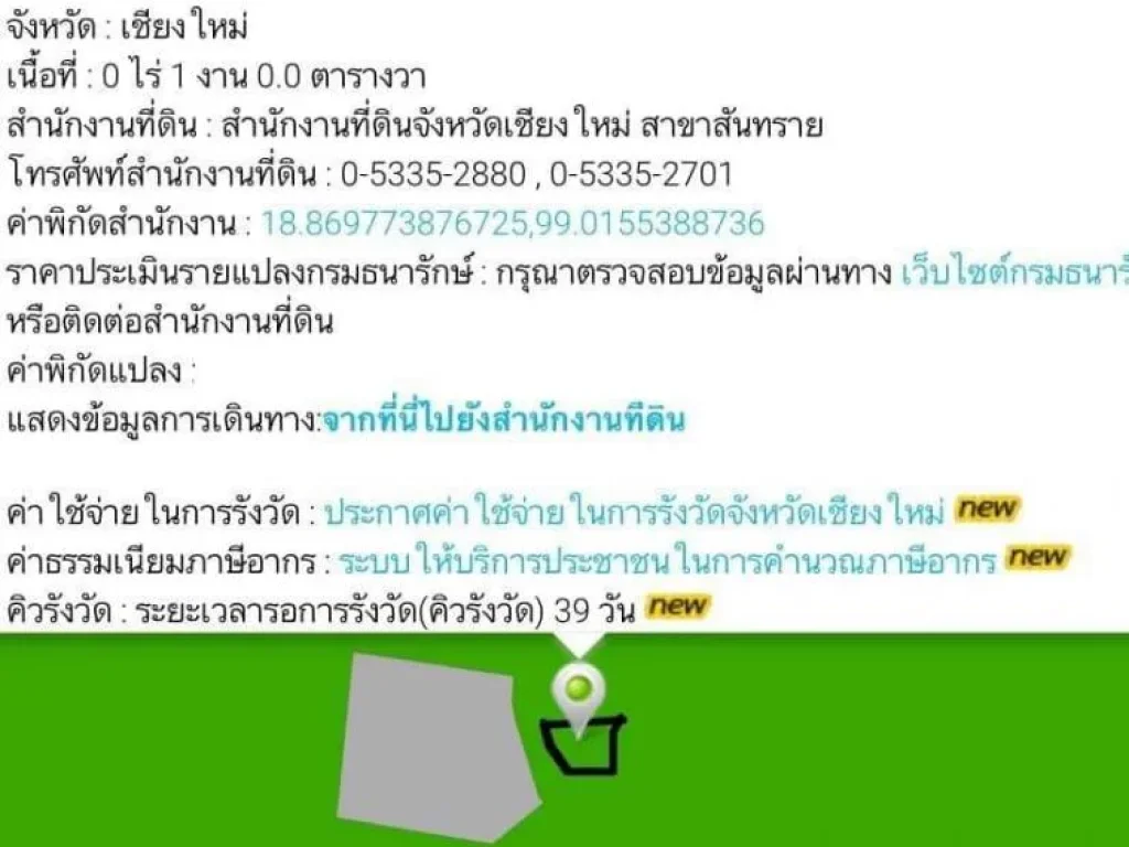 ขายที่ดินทำเลดี ใกล้มีโชคพลาซ่า อสันทราย เชียงใหม่