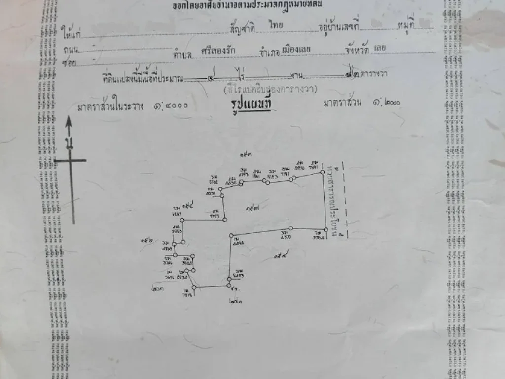 ขายที่นา 4 ไร่ 82 ตรวตศรีสองรัก อเมือง จเลย 450000 บาท