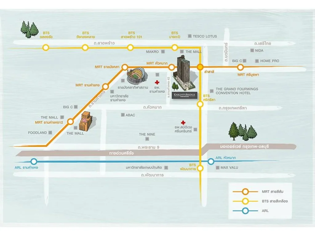 ให้เช่า คอนโด Knightsbridge Collage รามคำแหง ใกล้ เดอะมอลล์ บางกะปิ ราคา 13500 บาท