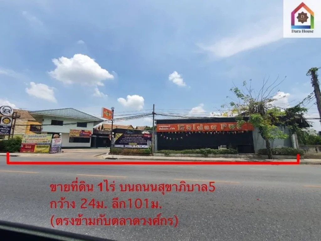 ขายที่ดินพร้อมสิ่งปลูกสร้าง 400 ตรว ถนนสุขาภิบาล 5 ติดถนนใหญ่ ตรงข้ามตลาดวงศกร