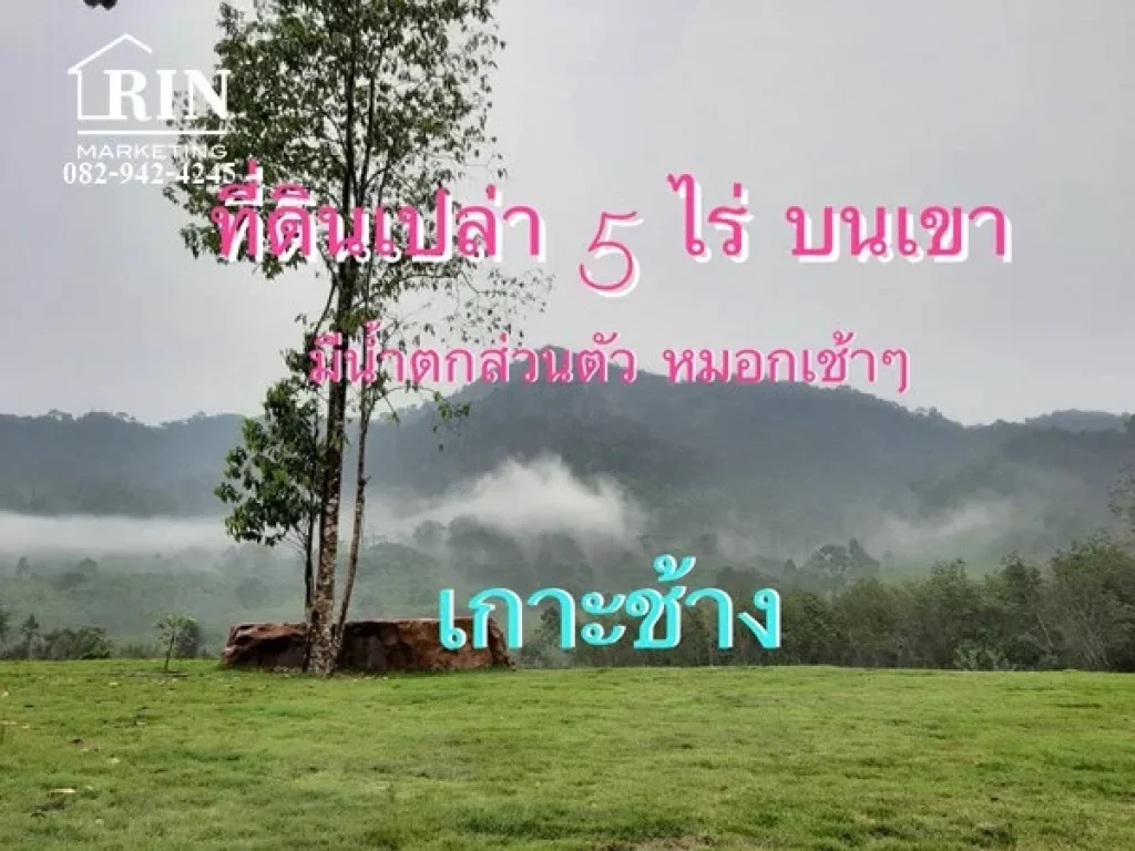 ที่ดิน 5 ไร่ มีโฉนด มี Internet ไปถึง วิวด้านหลังเป็นภูเขา มีน้ำตกธรรมชาติ ได้น้ำตกส่วนตัวไว้หลังบ้าน