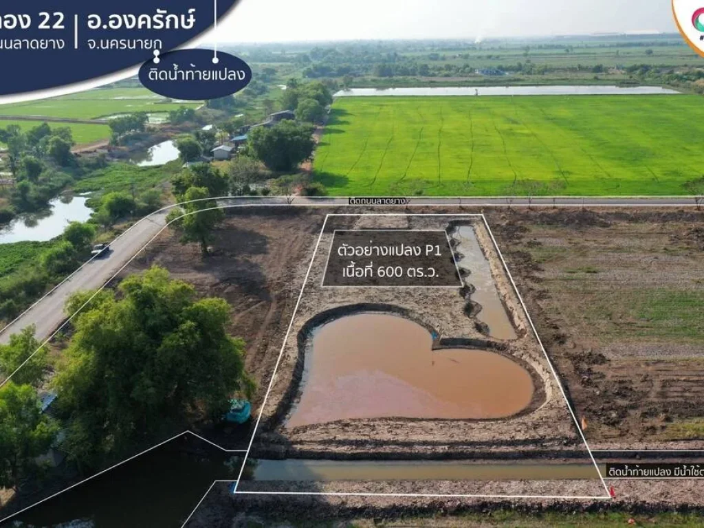 ขายที่ดิน คลอง 22 องครักษ์ นครนายก ดาวน์ 50000 เข้าใช้ประโยชน์ที่ดินได้ทันที