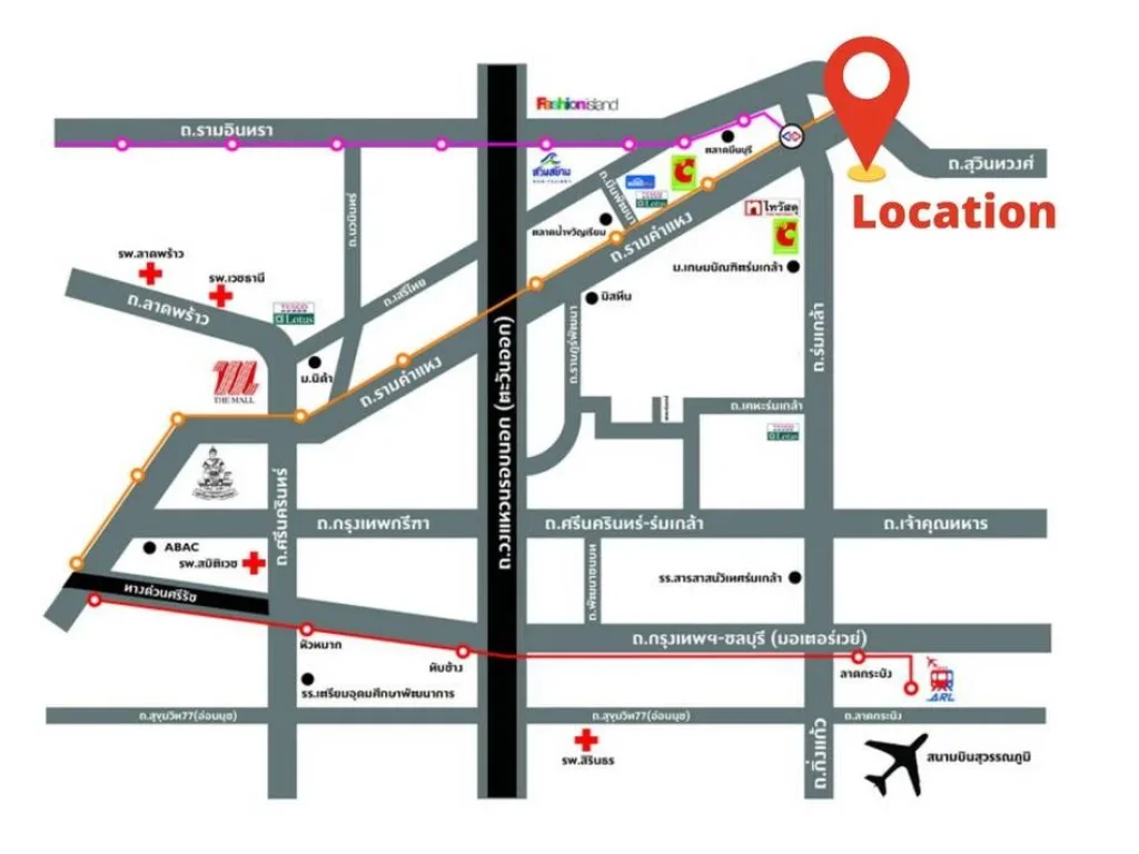 ขายด่วน ที่ดินติดถนนแยกรามคำแหง-ร่มเกล้า ใกล้รถไฟฟ้า LandPlus