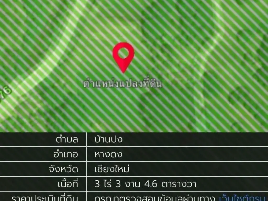 ขายที่ดินติดลำธาร 3-3-46 ไร่ บ้านปง อหางดง เชียงใหม่