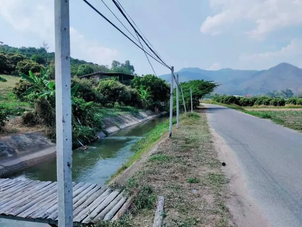 ขายที่สวนติดคลองชลประทานวิวท้องนาติดถนนคอนกรีตแม่วางโฉนดพร้อมโอน