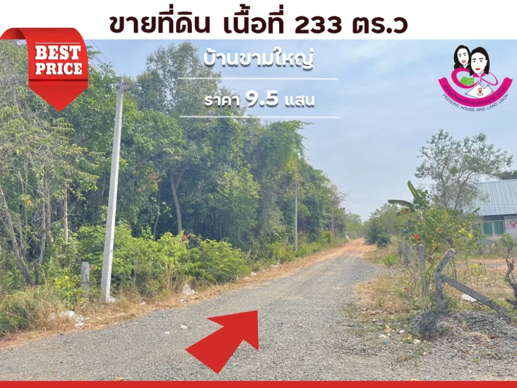 ขายที่ดิน ห่างจากถนนทุ่งหลวงเพียง 50เมตร ใกล้อนามัยขามใหญ่