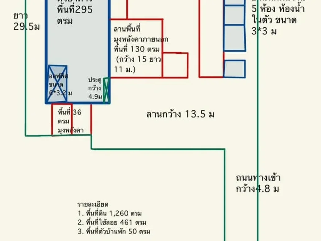 ให้เช่าโกดังออฟฟิศ ตบางบ่อ อบางบ่อ สมุทรปราการ พื้นที่ 1260 ตรม