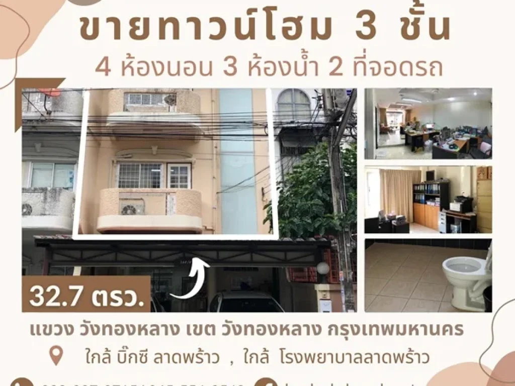 ขายทาวน์โฮม 3ชั้น ประดิษฐ์มนูธรรม5 ซอย84 ใกล้แหล่งอำนวยความสะดวกมากมาย