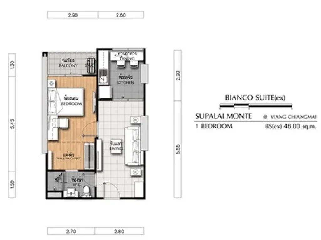 ขายคอนโด ศุภาลัยมอนเต้ เวียง 1 Bedroom ขนาด 46 ตรม ชั้น 20 วิวสวย ทำเลดี เดินทางสะดวก