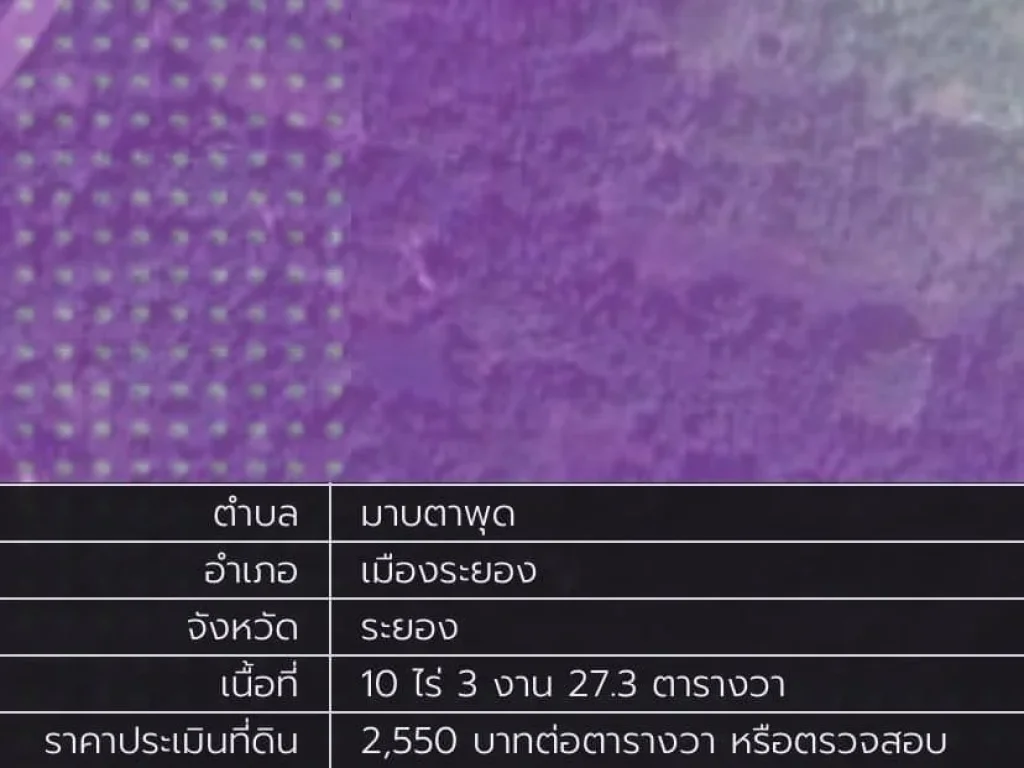 ขายที่ดินผังม่วง 122-2-155 ไร่ ติดถนนมาบตาพุด-หาดทรายทอง จระยอง