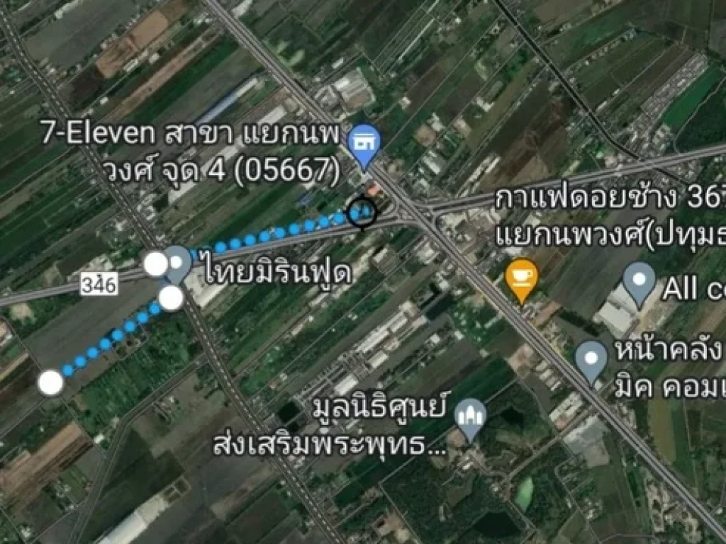 ที่ดินสวย บรรยากาศดี 420 ตรว ใกล้ ถเส้น346 ติดถนน 2 ด้าน เป็นส่วนตัว ทำบ้านสวน โกดัง โรงงาน