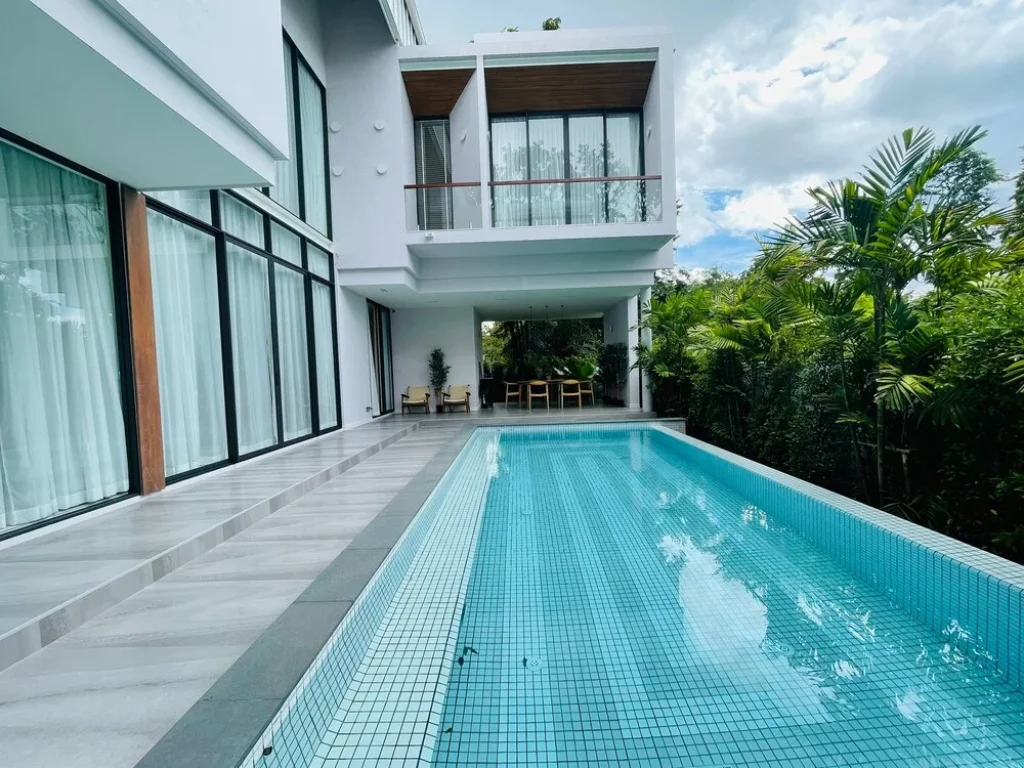 บ้านทันสมัยในแบบ Modern Minimalist zen style พร้อมสระว่ายน้ำ ตกแต่งพร้อมอยู่ โซนหางดง หมู่บ้านวังตาล สันผักหวาน