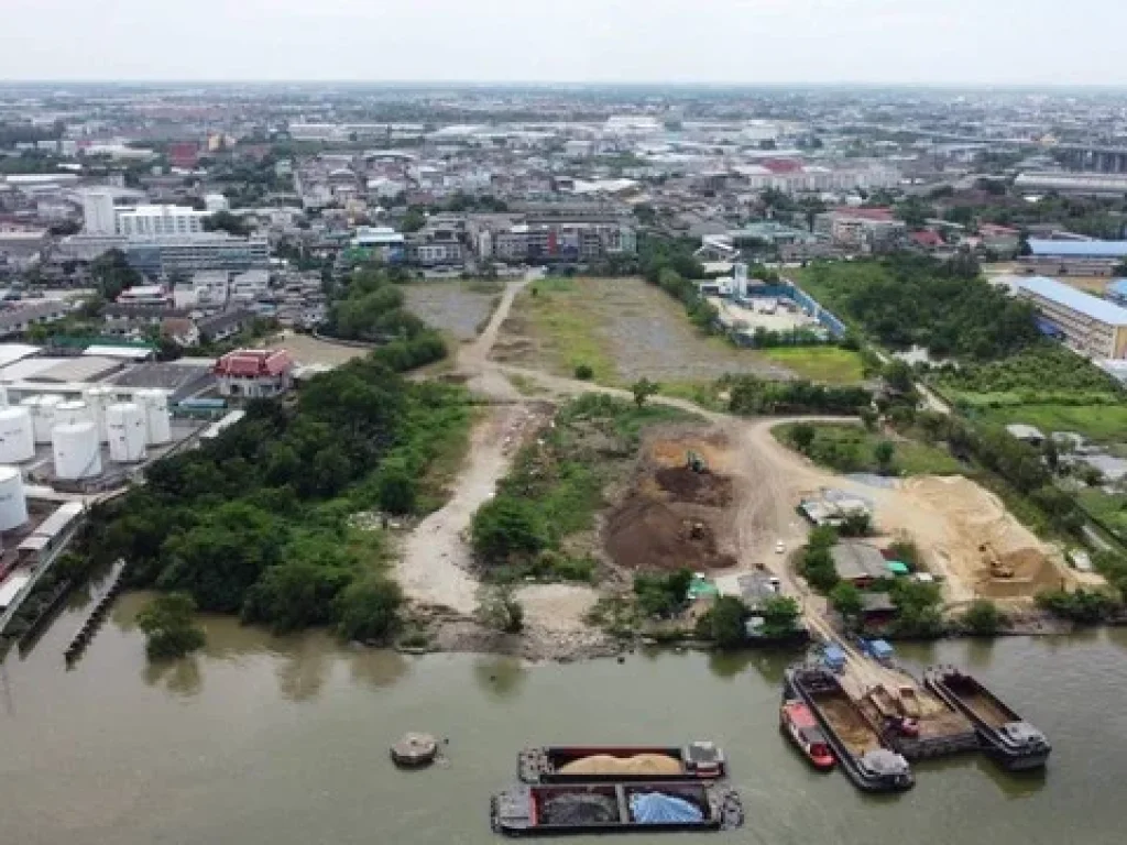 ที่ดินติดริมแม่น้ำเจ้าพระยา ติดถสุขสวัสดิ์ พระประแดง สมุทรปราการ 43 ไร่ ขายตรว ละ 70000