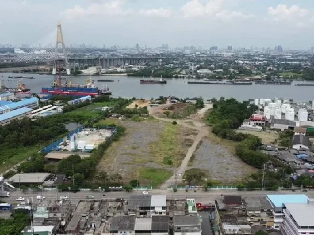 ที่ดินติดริมแม่น้ำเจ้าพระยา ติดถสุขสวัสดิ์ พระประแดง สมุทรปราการ 43 ไร่ ขายตรว ละ 70000