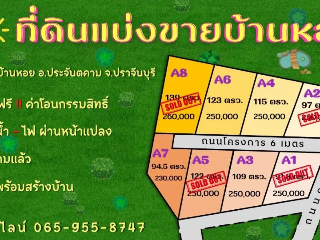 ขายที่ดินบ้านหอยเริ่มต้น 945 ตรว ราคาถูกๆ ถมแล้ว ใกล้ตลาดประจันตคาม ใกล้ถนนเส้น 3078 - 17 กม อประจันตคาม จปราจีนบุรี