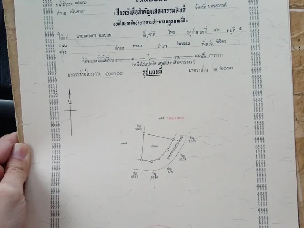 ขายที่ดิน โฉนดครุฑแดง ตเนินศาลา อโกรกพระ จนครสวรรค์