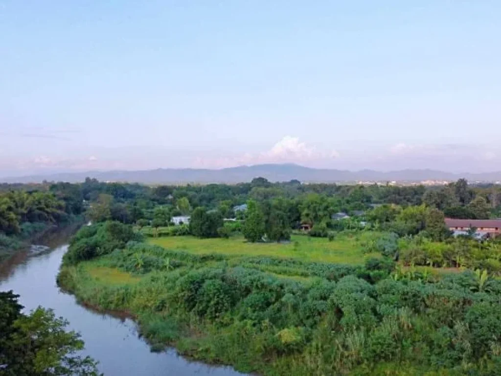 ขายที่ดินแม่ริม ในหมู่บ้านเพชรริมปิง หลังติดแม่น้ำปิง วิวดอยสุเทพ ดอยแม่กำปองเนื้อที่ 1-1-13 ไร่