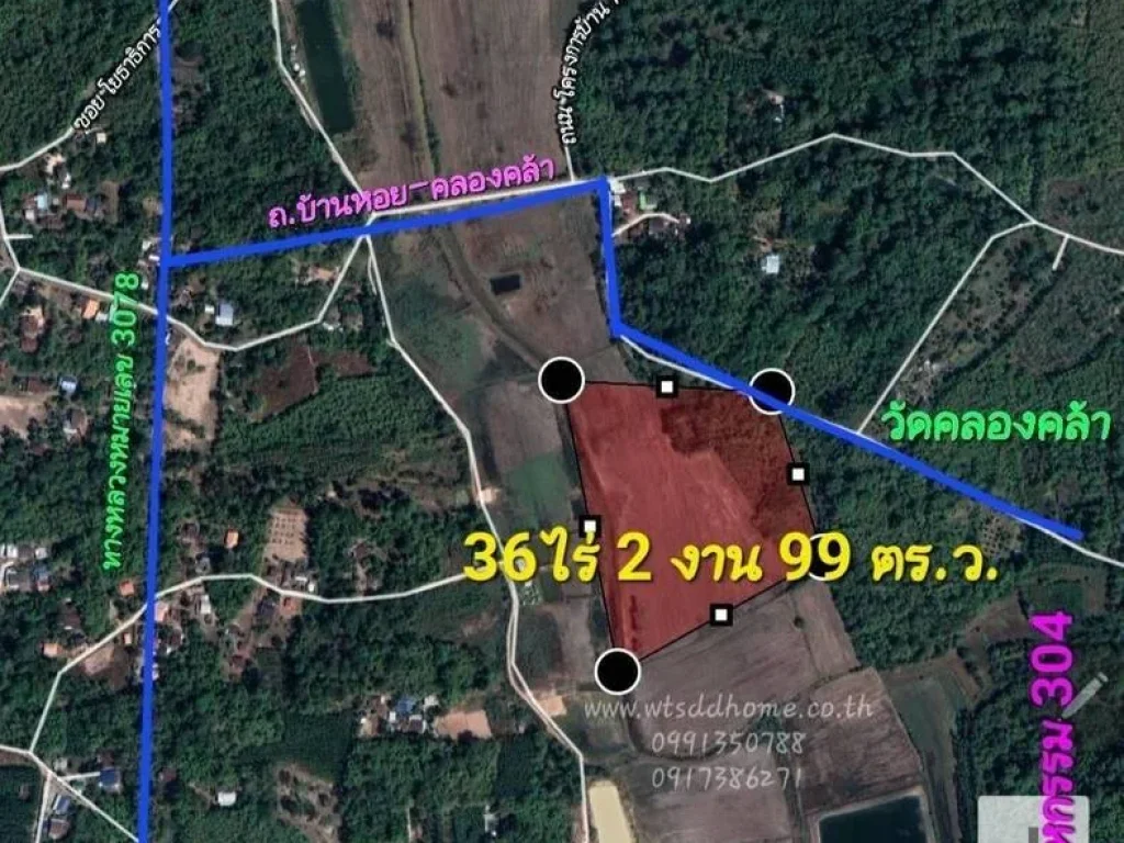 ขายที่ดิน 36 ไร่ 2 งาน 99 ตรว ตหนองแสง อประจันตคาม จปราจีนบุรี